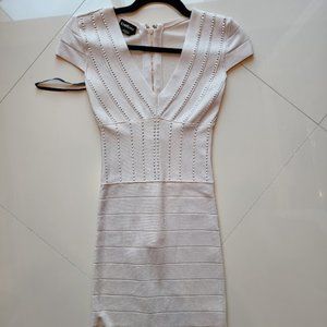 BEBE Womens Rhinestone Bodycon Mini Cocktail Dress Size XS